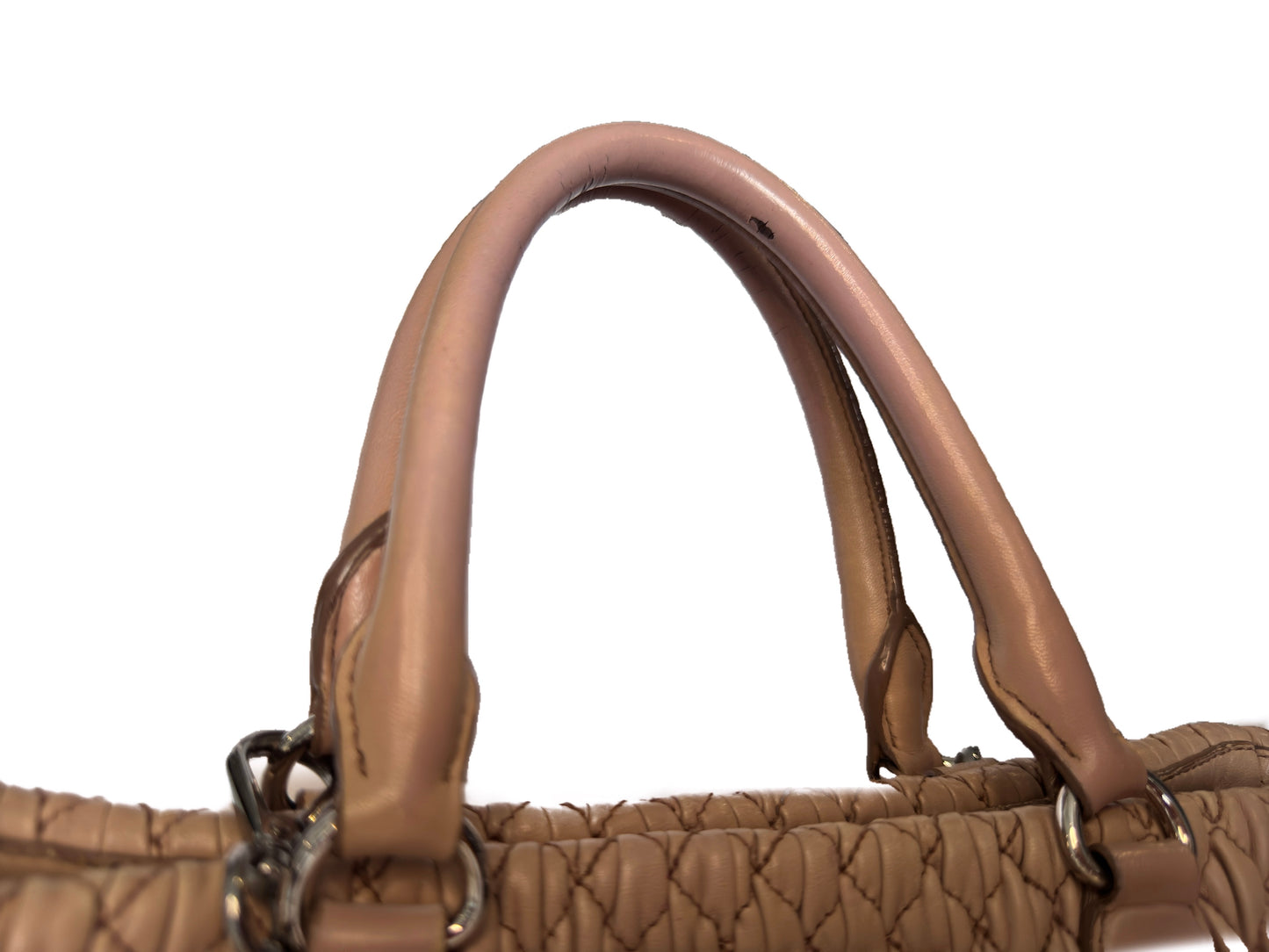 Miu Miu Matelasse Leather Crystal Handbag