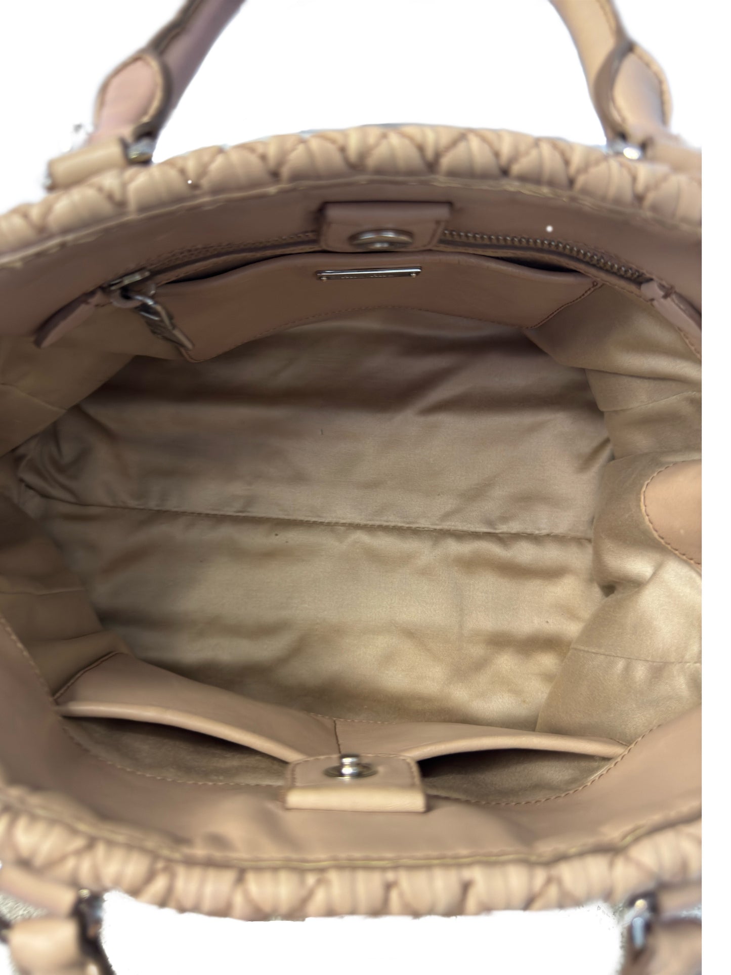 Miu Miu Matelasse Leather Crystal Handbag