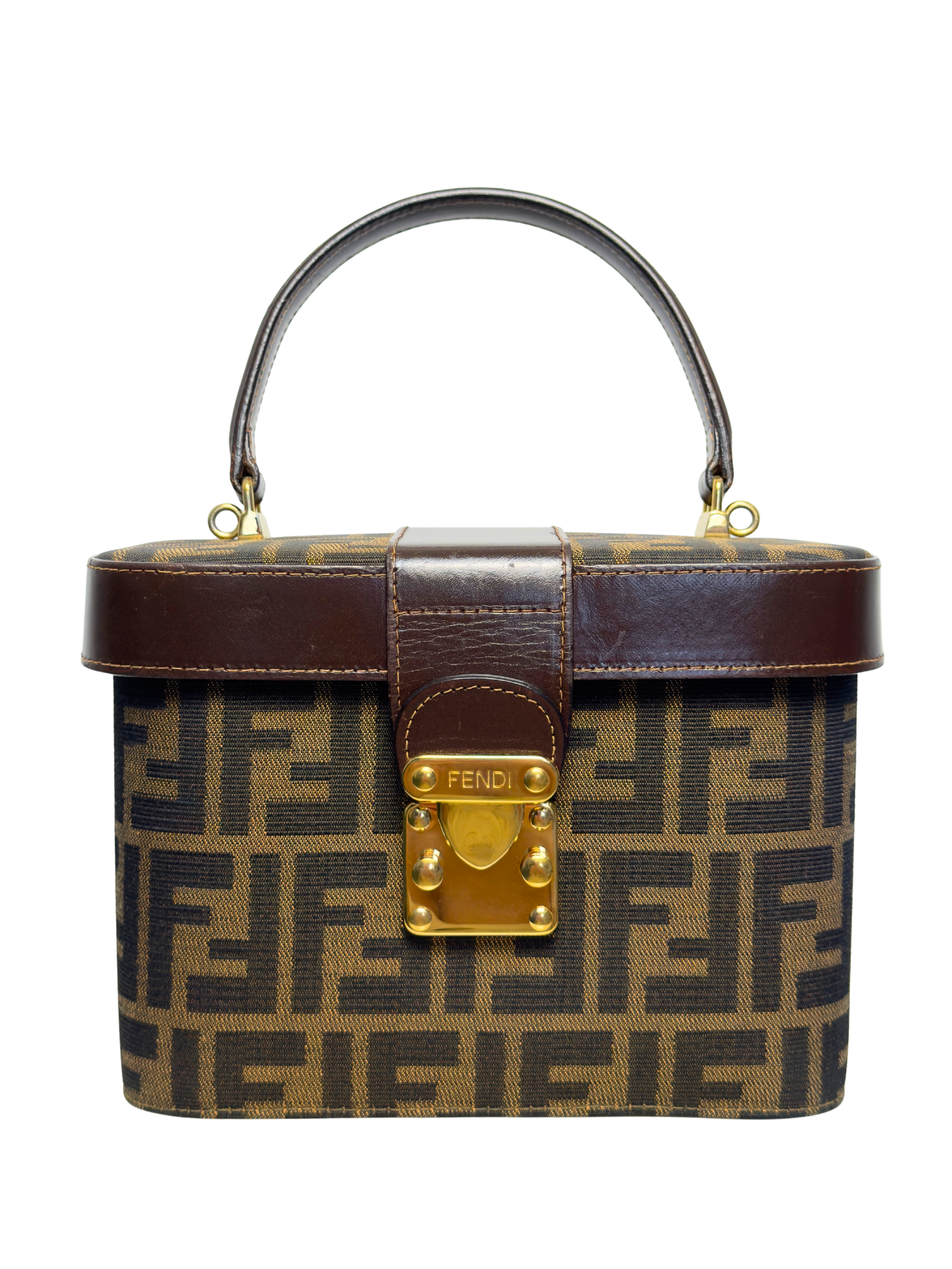 Fendi Brown Zucca Vanity Bag