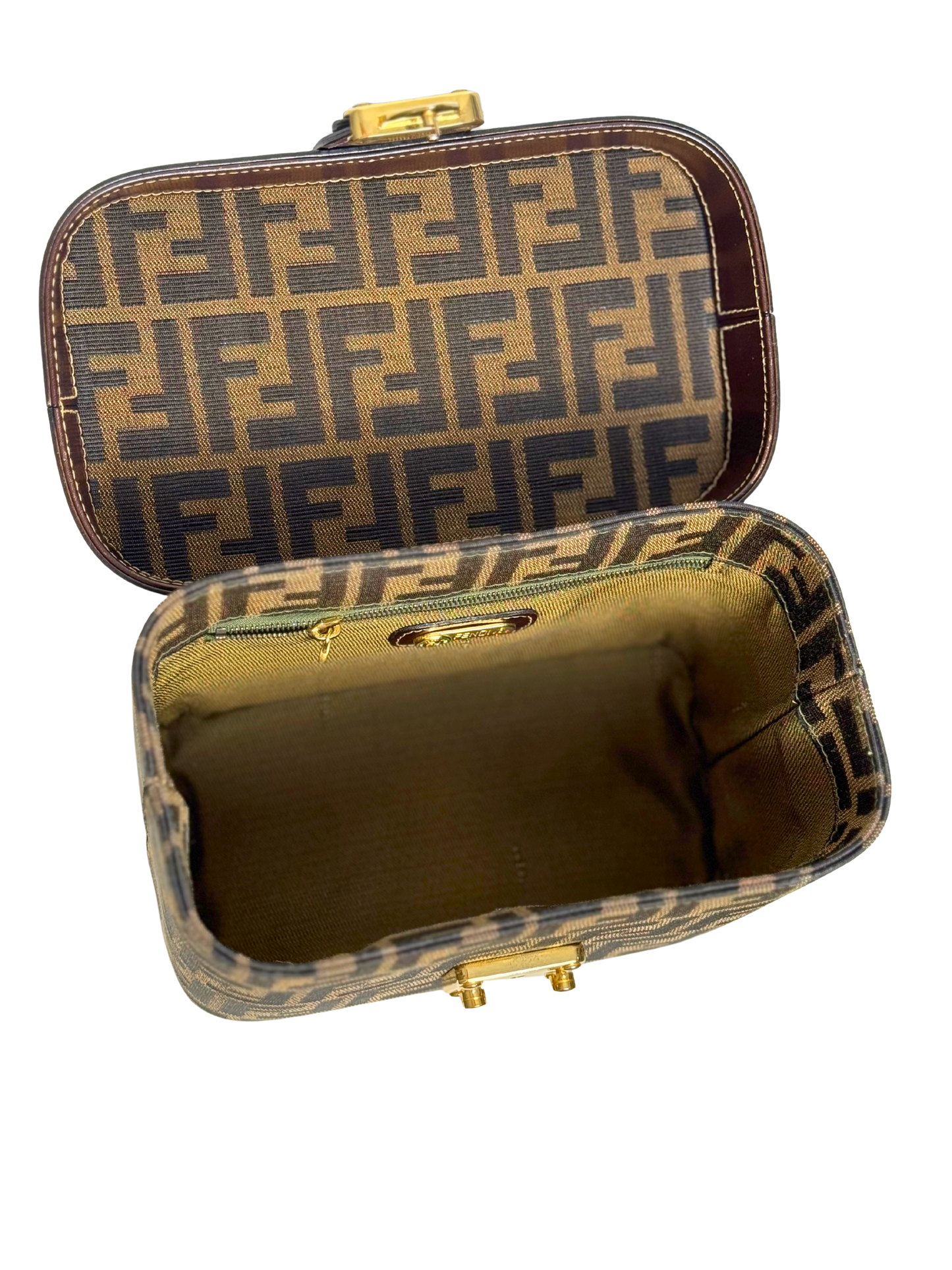 Fendi Brown Zucca Vanity Bag