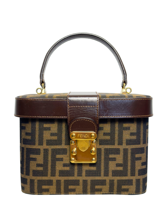 Fendi Brown Zucca Vanity Bag