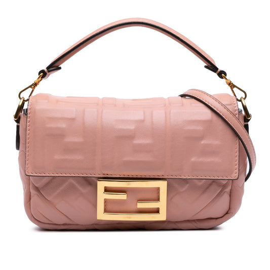 Mini Zucca Embossed Leather Baguette